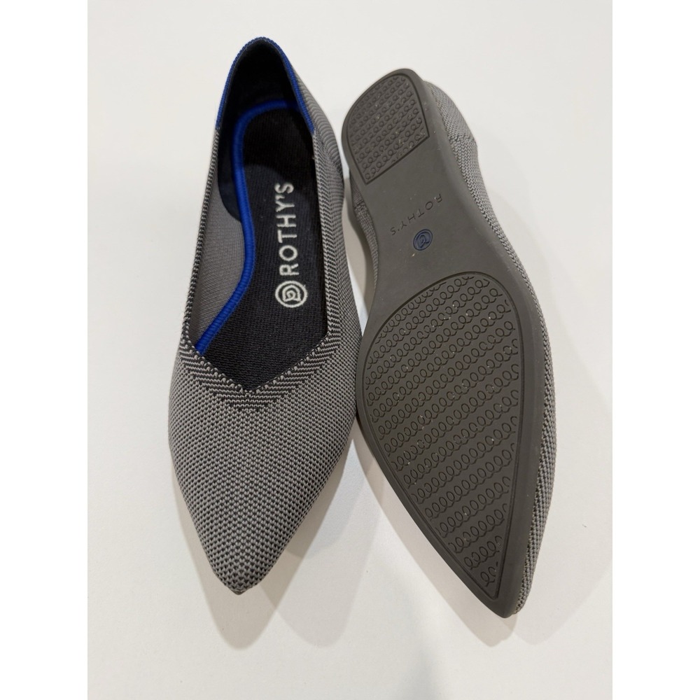 Rothy's The Point Cloud Grey Birdseye Flats 8.5 Fits Small - Picture 9 of 11